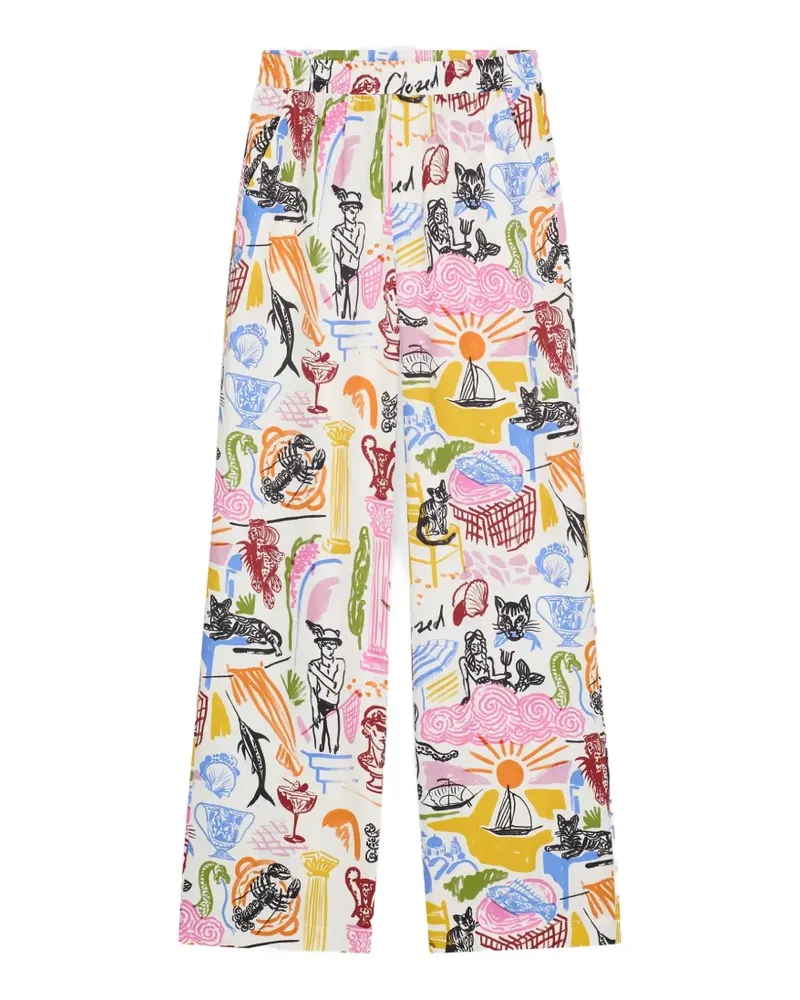 Closed Winona print trousers - Weiß Weiß