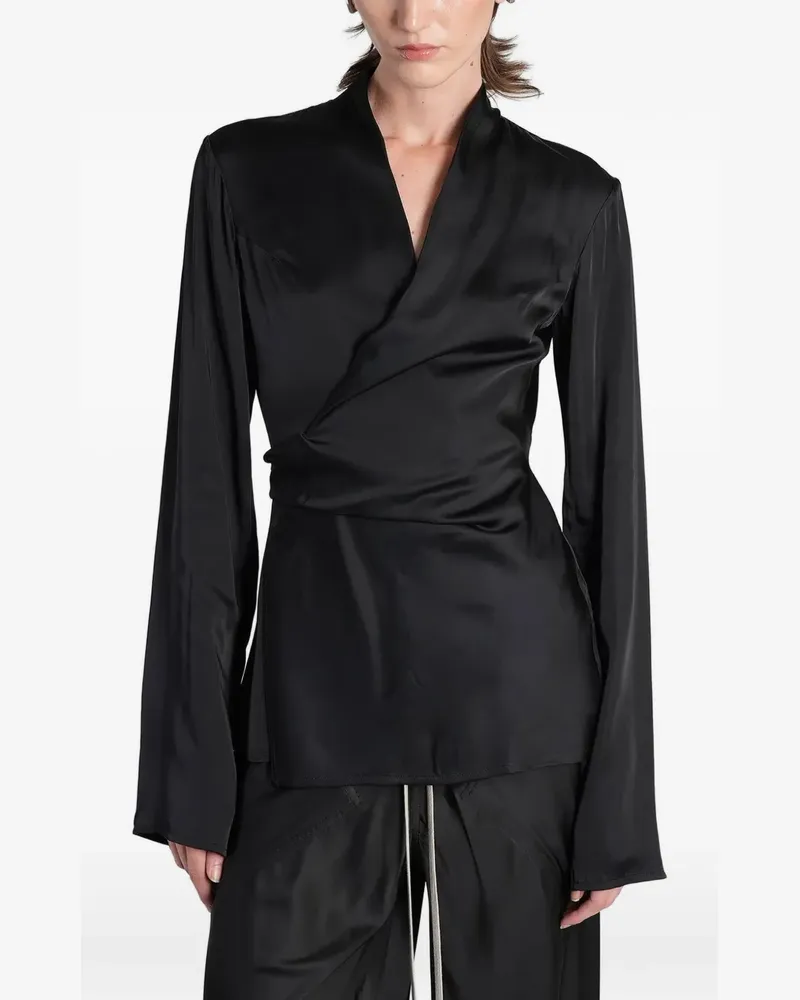 Rick Owens wrap-style long-sleeve blouse - Schwarz Schwarz