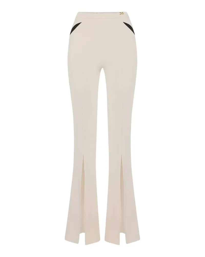 Elisabetta Franchi cut-out slit-hem trousers - Nude Nude