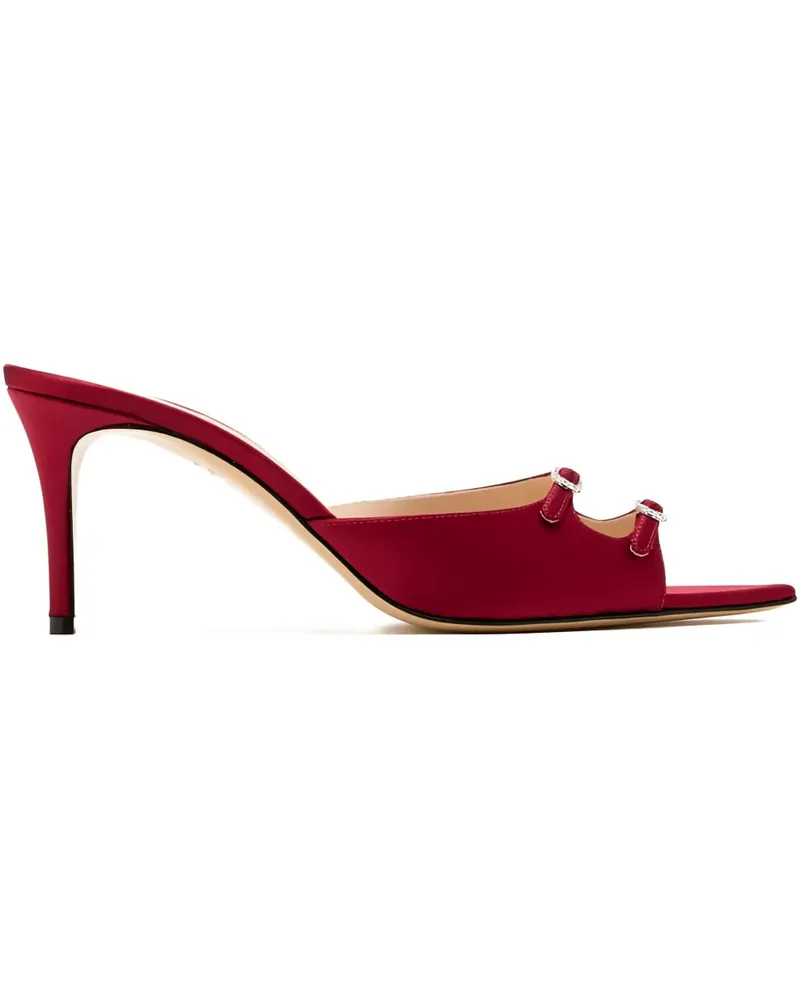 Andrea Wazen Carol Mules mit Kristallschnalle 75mm - Rot Rot