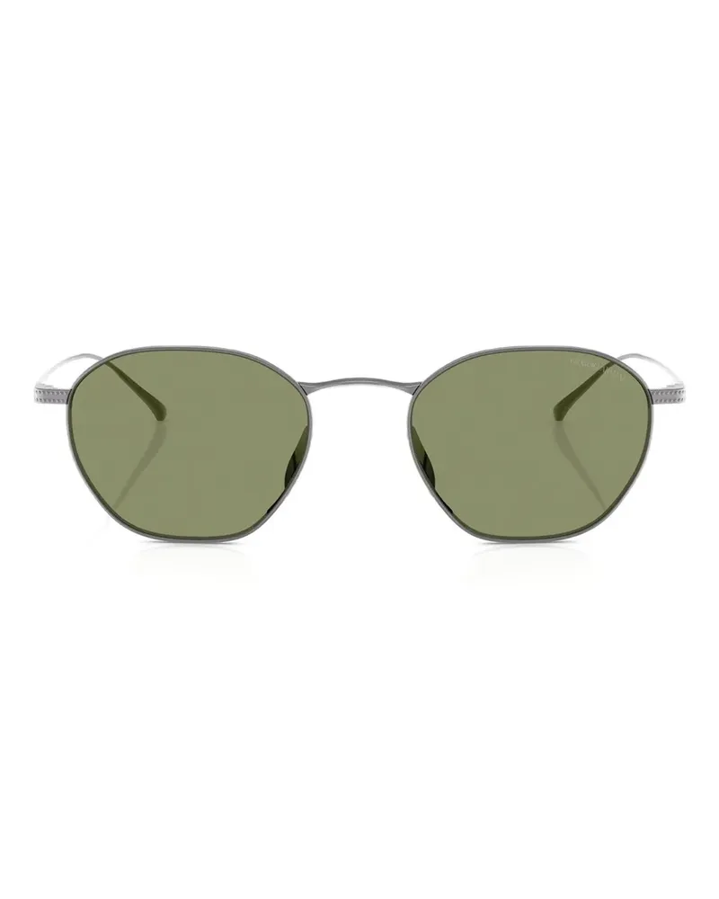 Giorgio Armani Runde Brille aus Titan - Grau Grau