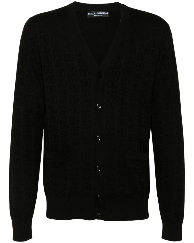 Dolce & Gabbana Cardigan aus Monogramm-Jacquard - Schwarz Schwarz