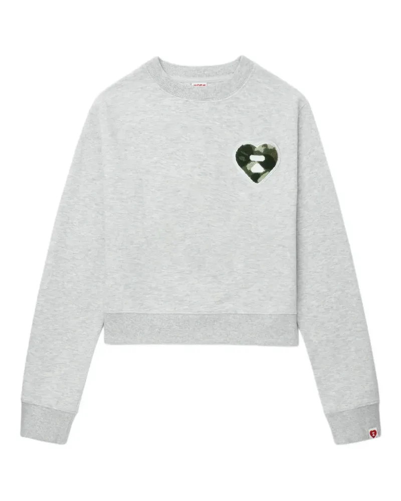 BAPE Strick mit Camouflage-Herz-Patch - Grau Grau