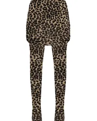 Blumarine Leggings mit Leoparden-Print Braun