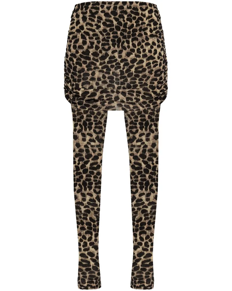 Blumarine Leggings mit Leoparden-Print Braun