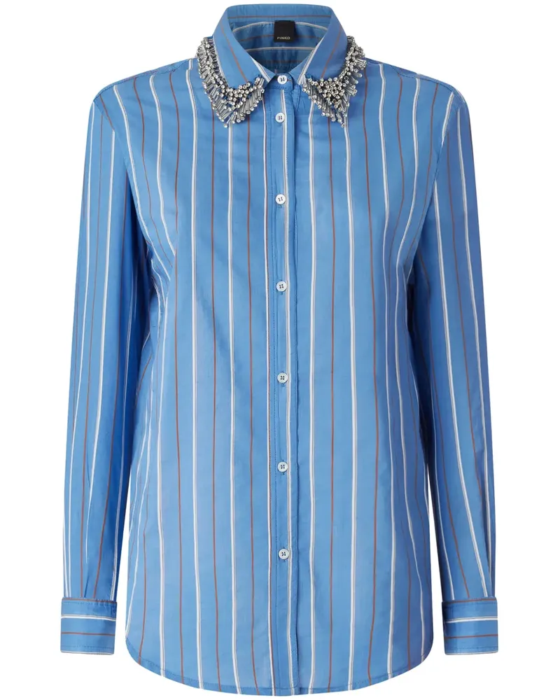 Pinko Gestreiftes Hemd - Blau Blau