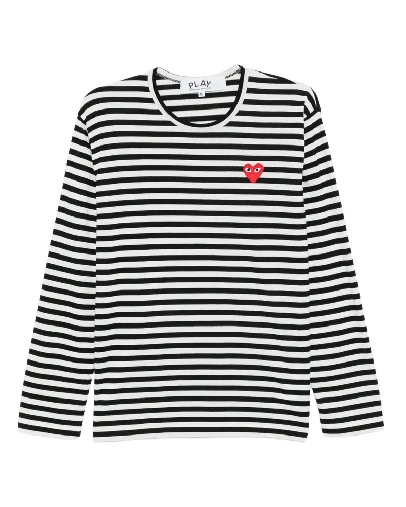 Comme des Garçons T-Shirt mit Herzstickerei - Schwarz Schwarz