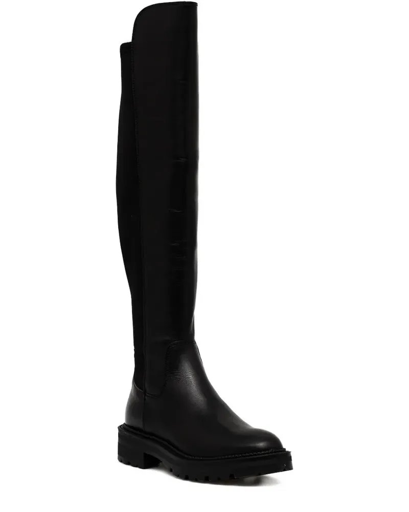 Guess Kniehohe Stiefel mit Logo-Schild - Schwarz Schwarz