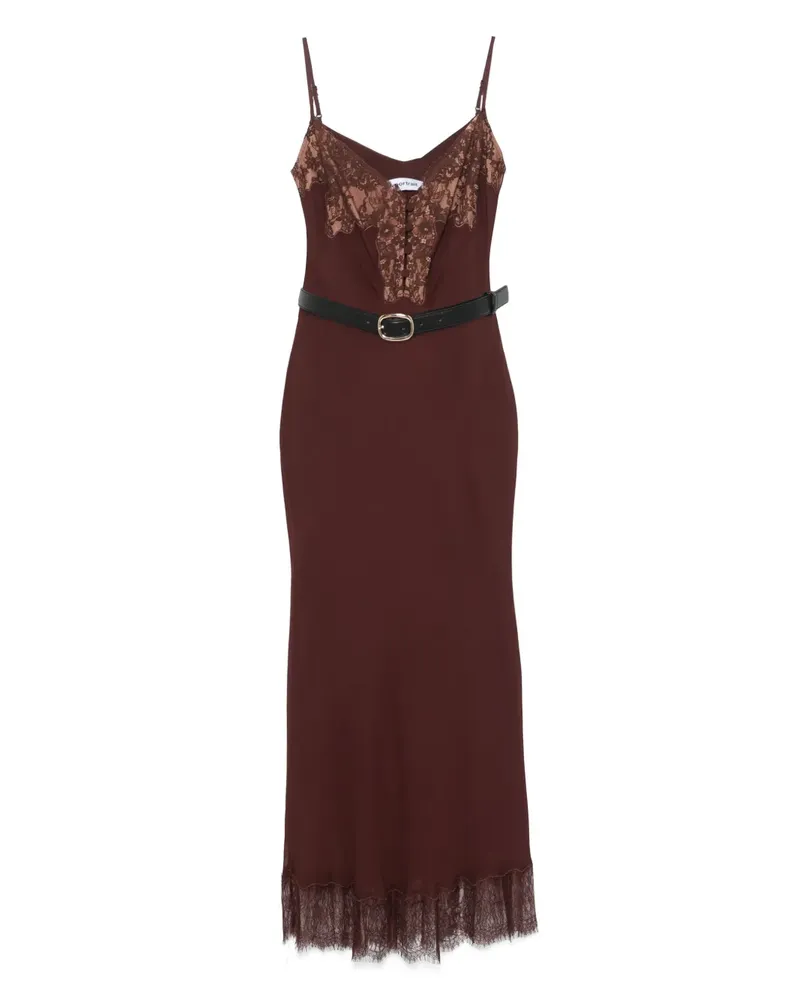 Self-Portrait Kleid mit Spitzenverzierung - Braun Braun