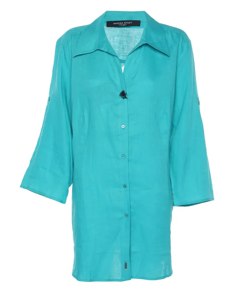 Marina Rinaldi Klassisches Leinenhemd - Blau Blau