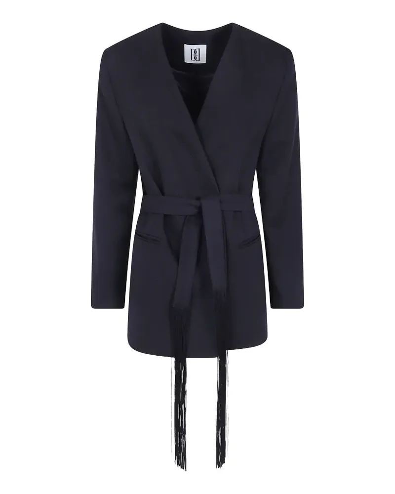 By Malene Birger Emma fringed belted blazer - Blau Blau