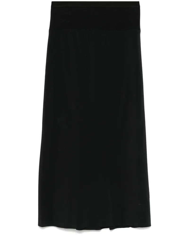 Rick Owens Knee Bias Midirock - Schwarz Schwarz