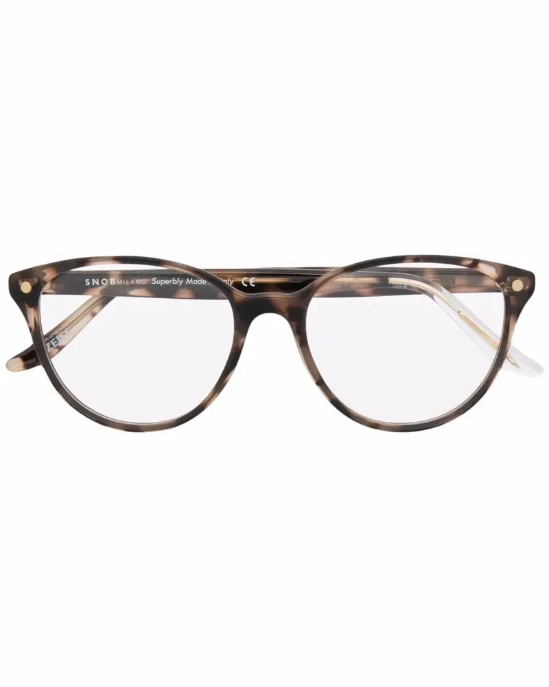 SNOB Milano Zweifarbige Brille in Schildpattoptik - Schwarz Schwarz