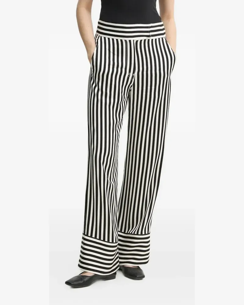 Day Birger et Mikkelsen Gestreifte Wide-Leg-Hose - Schwarz Schwarz
