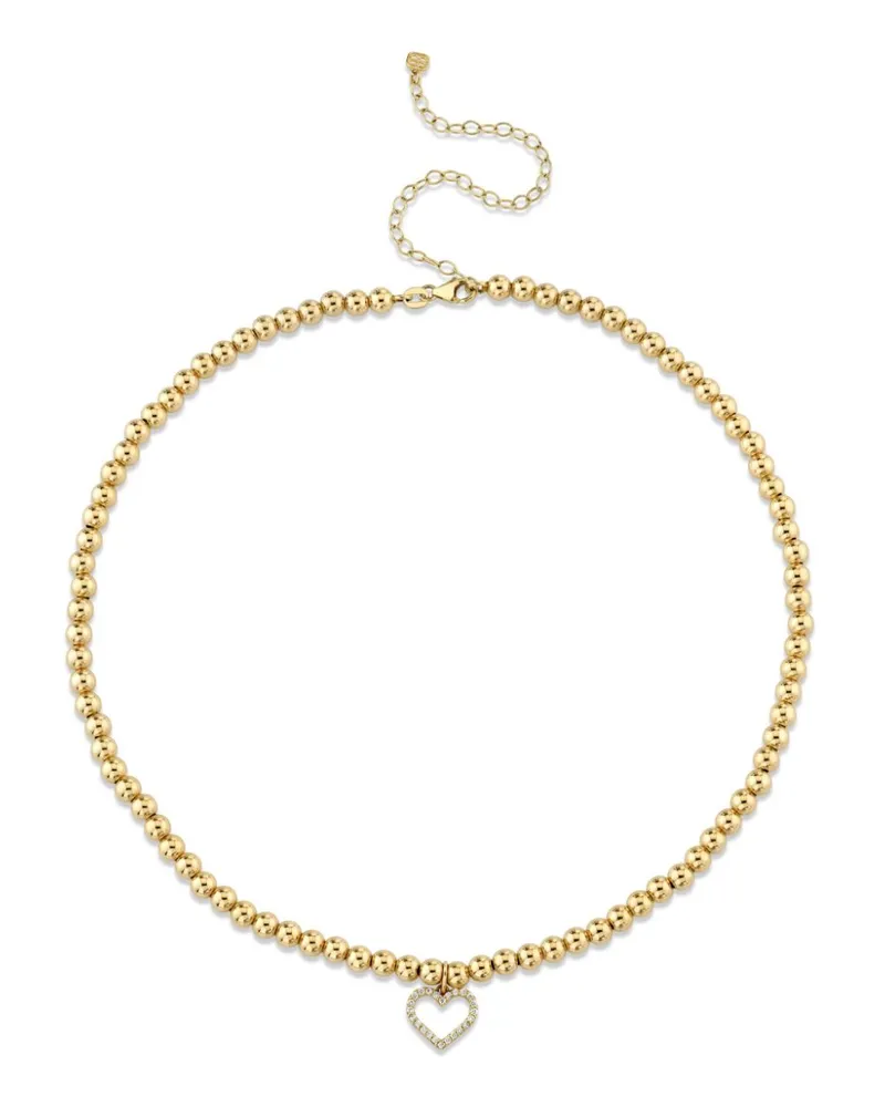 Sydney Evan 14kt Open Heart Gelbgold-Choker mit Diamanten Gold