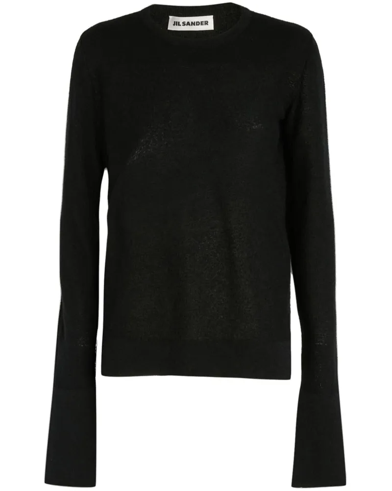 Jil Sander Fein gestrickter Pullover - Schwarz Schwarz