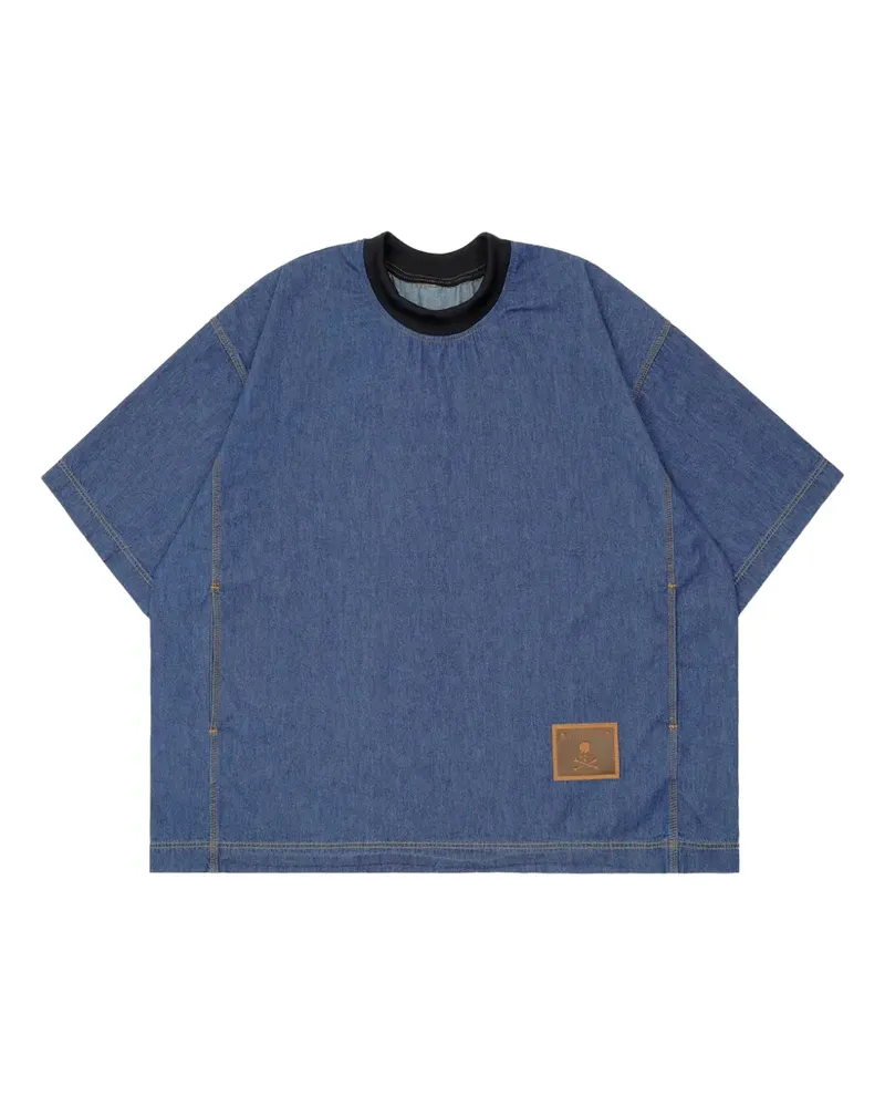 Mastermind Japan T-Shirt mit Reißverschlusssaum - Blau Blau