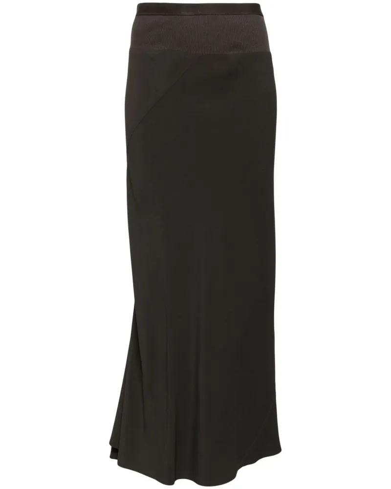 Rick Owens gerippter, ausgestellter Rock - Grau Grau
