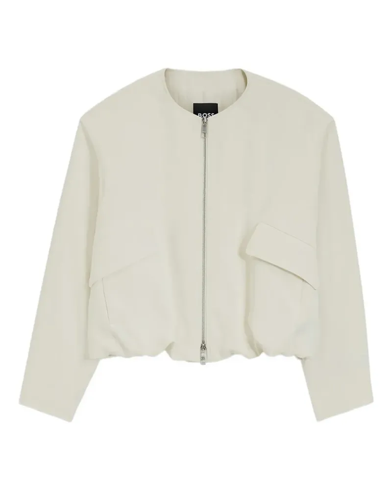 HUGO BOSS collarless zip-up jacket - Nude Nude