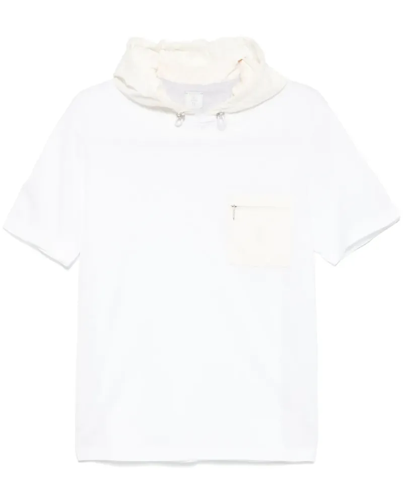 Eleventy T-Shirt mit Kapuze - Weiß Weiß