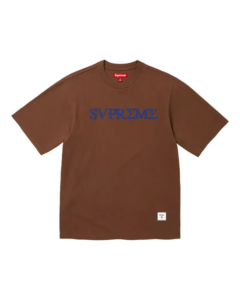 Supreme Being Greek T-Shirt mit Logo-Stickerei - Braun Braun
