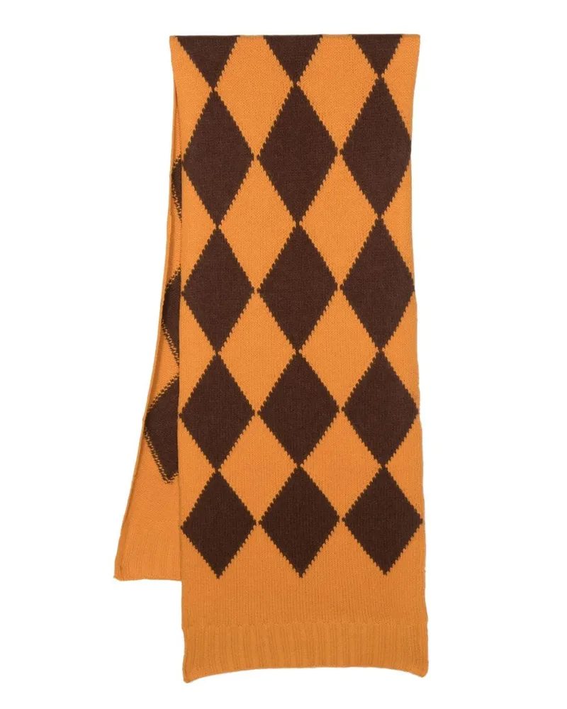 La DoubleJ Schal mit Argyle-Muster - Gelb Gelb