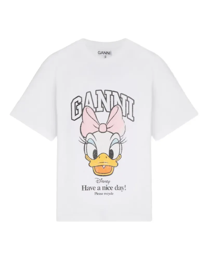 Ganni x Disney T-Shirt mit grafischem Print - Weiß Weiß
