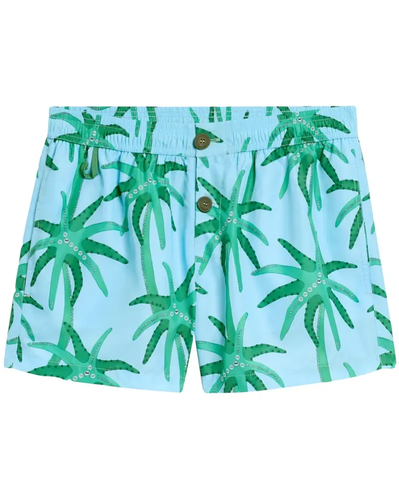 Jacquemus Shorts mit Blumen-Print - Blau Blau