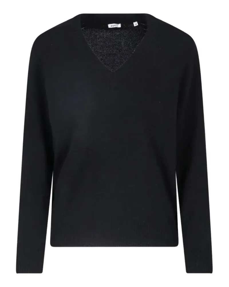 ASPESI Pullover mit Raglanärmeln - Schwarz Schwarz