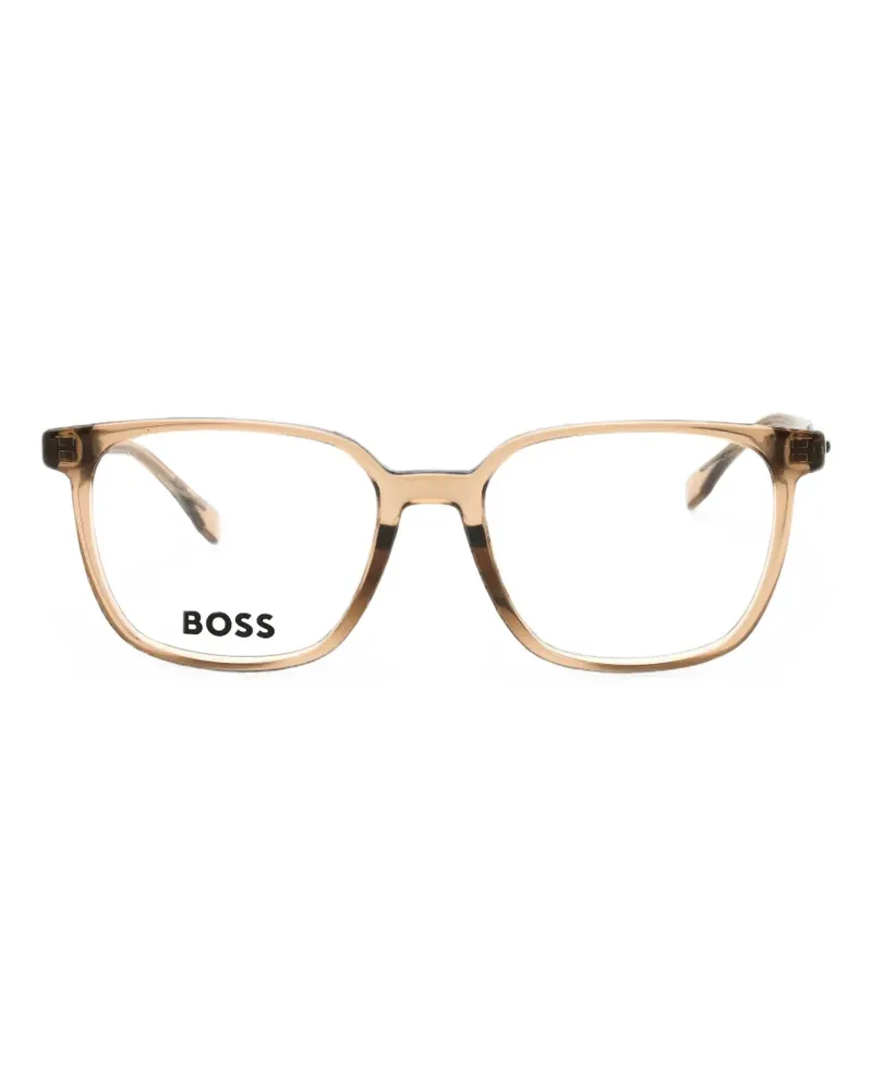 HUGO BOSS rectangle-frame glasses - Nude Nude