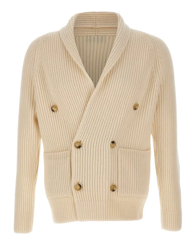 Gran Sasso double-breasted cardigan - Nude Nude