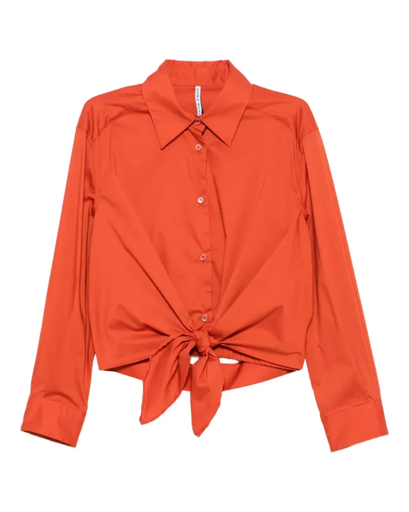 Liviana Conti front-tie cropped shirt - Orange Orange