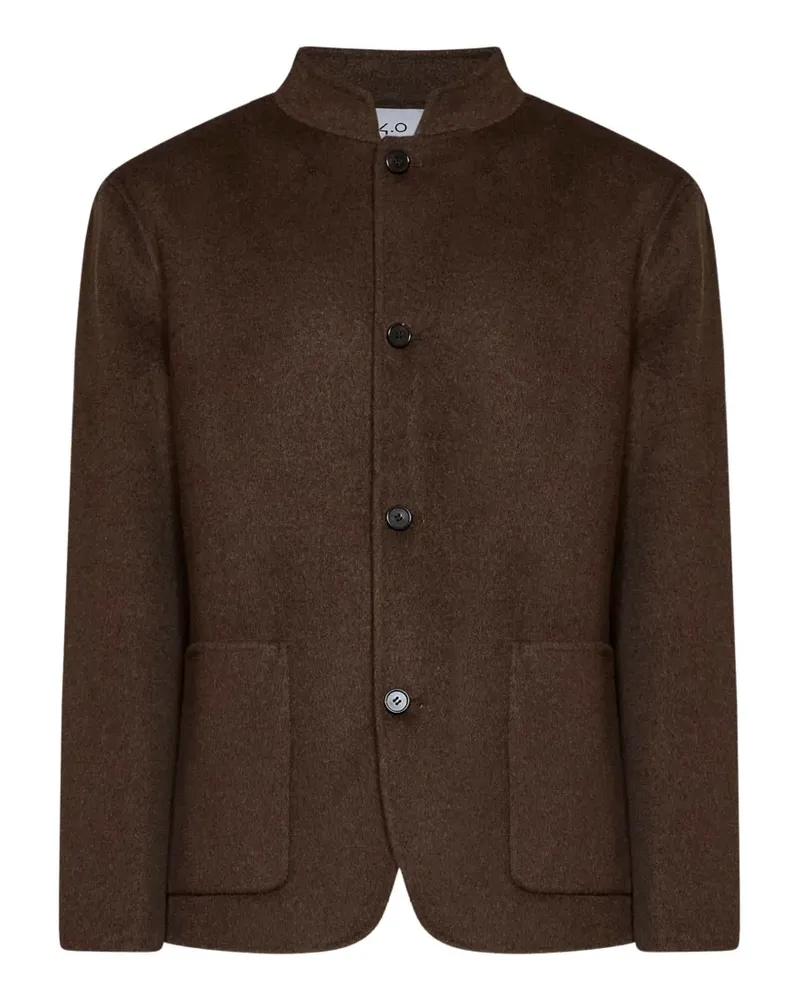 D4.0 guru-collar wool jacket - Braun Braun
