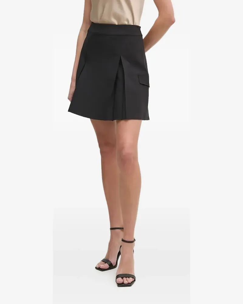 Liu Jo A-Linien-Minirock mit Falten - Schwarz Schwarz