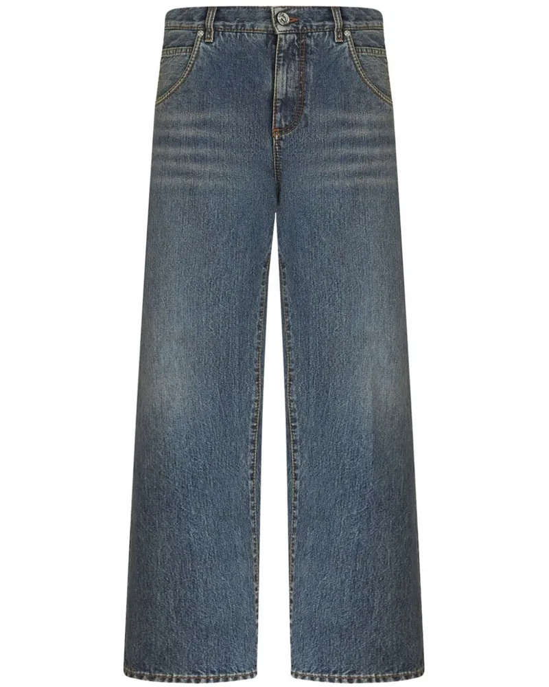 Etro Weite Cropped-Jeans Blau
