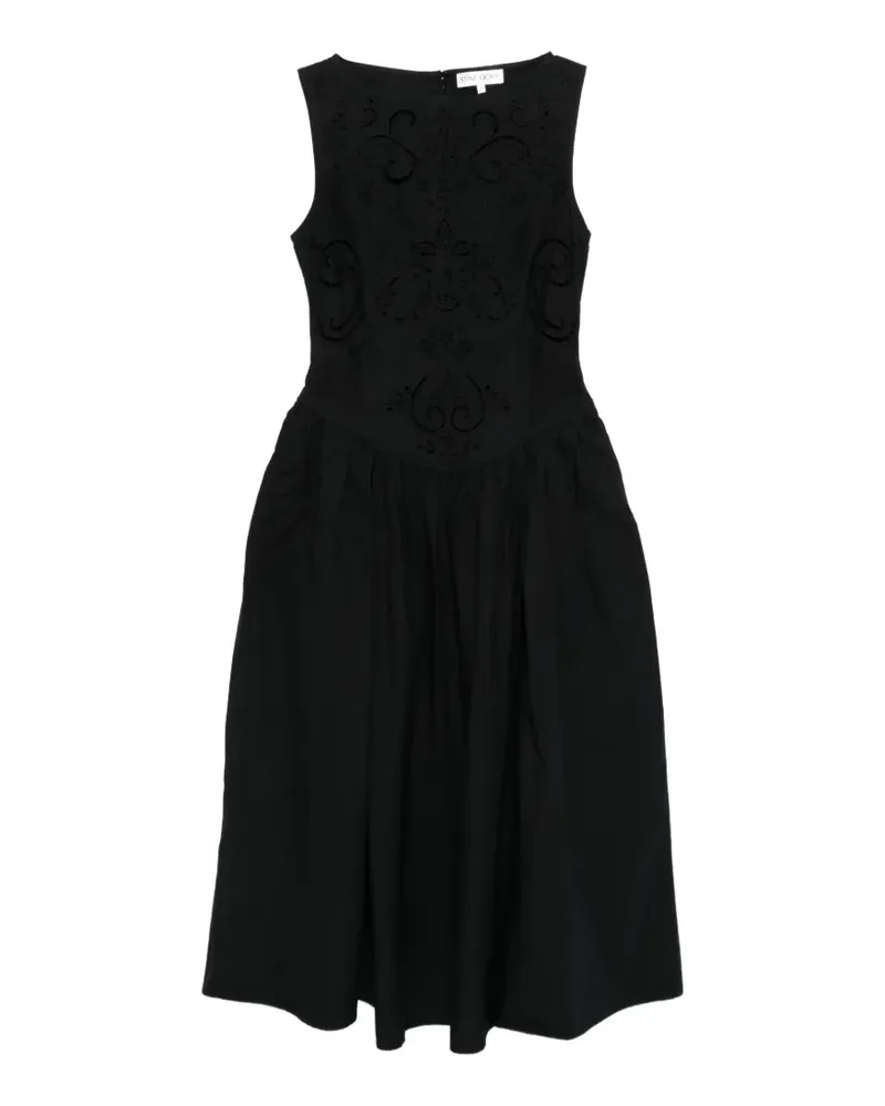 Stine Goya floral-embroidered midi dress - Schwarz Schwarz