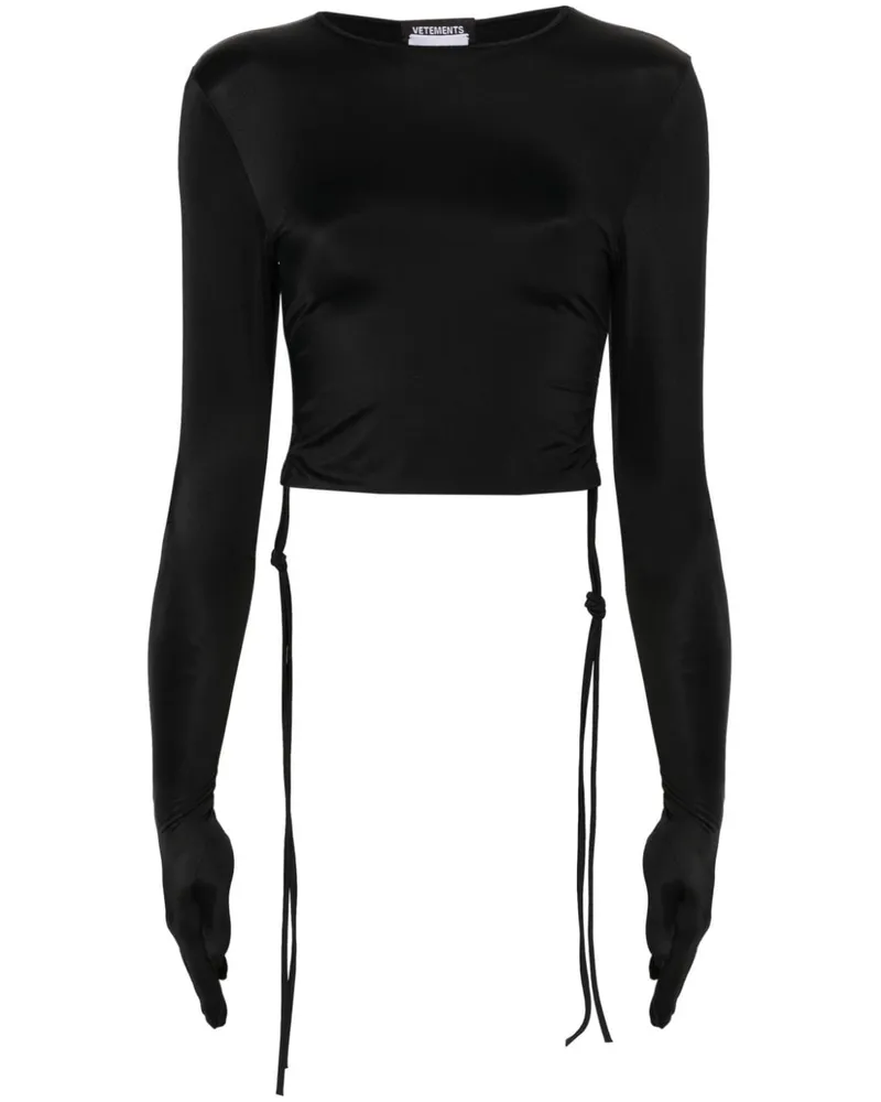 VETEMENTS Cropped-Langarmshirt - Schwarz Schwarz