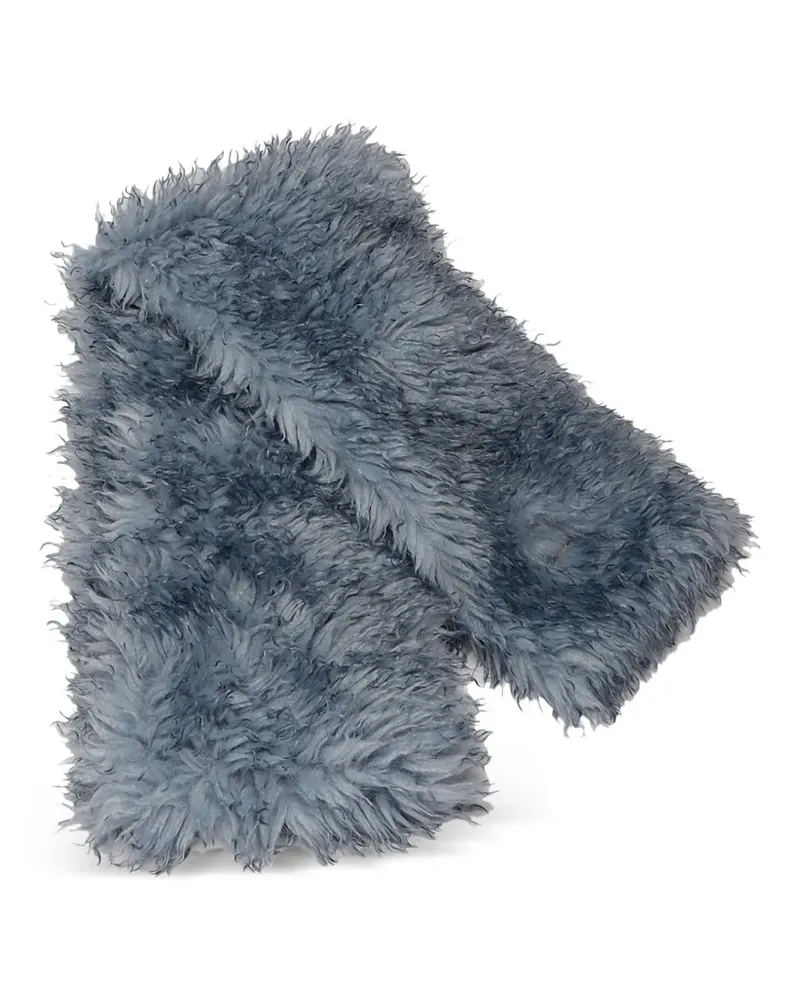 Ganni long pile alternative fur scarf - Grau Grau