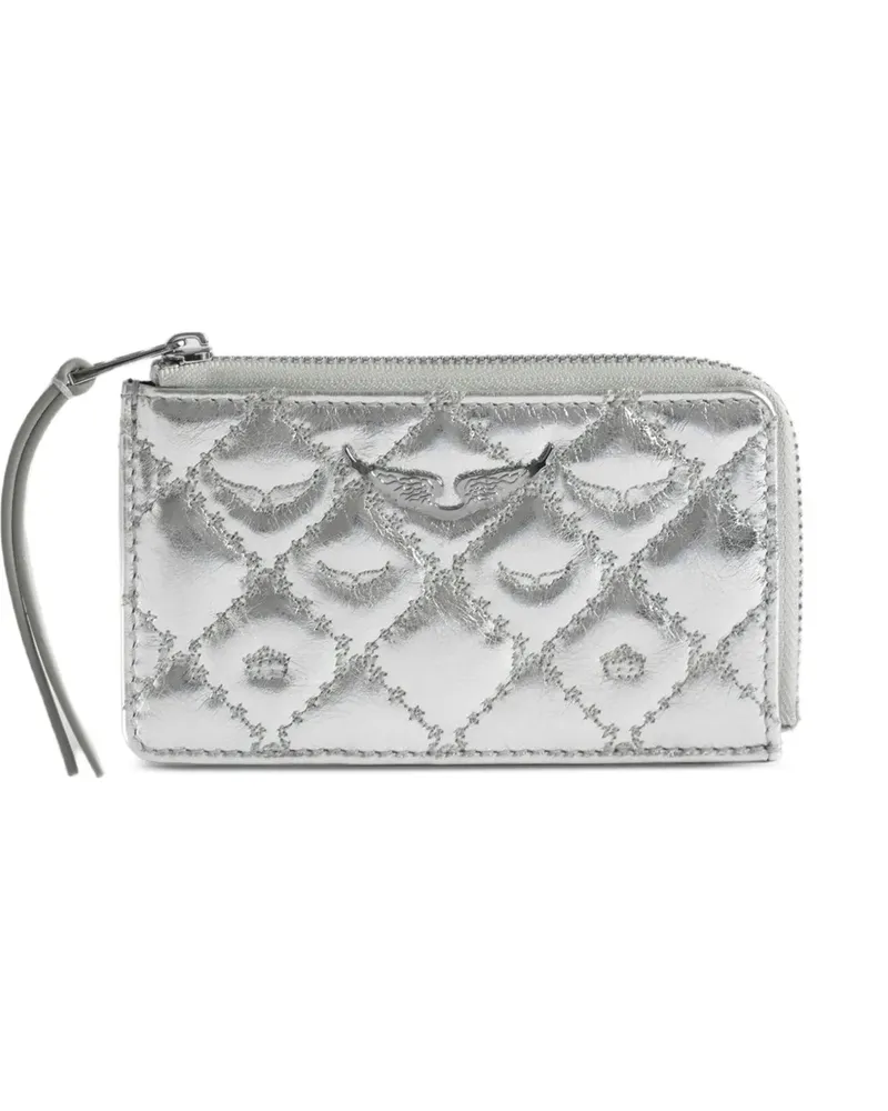 Zadig & Voltaire Portemonnaie mit Rautenmuster - Silber Silber
