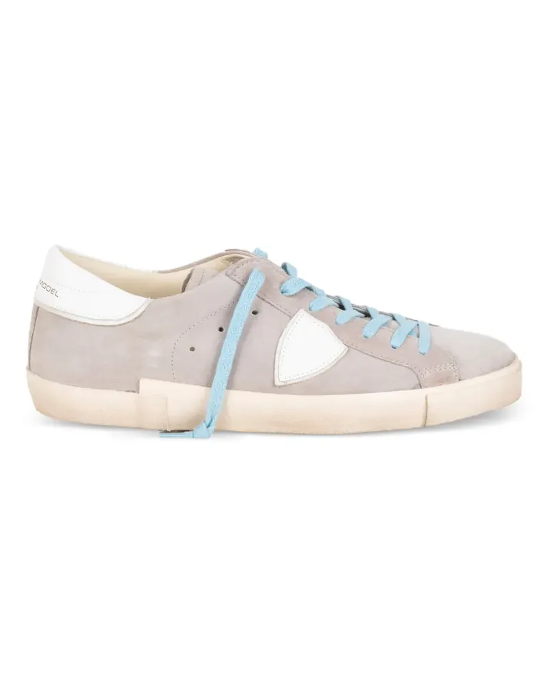 Philippe Model logo-patch suede sneakers - Grau Grau