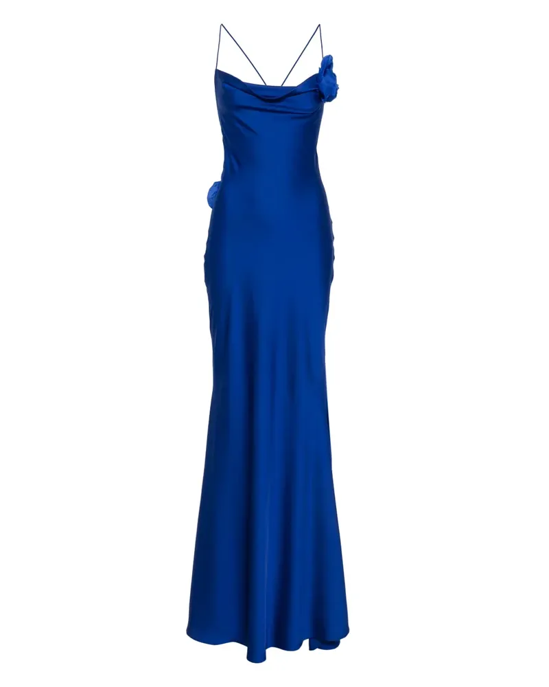 Parlor Maxikleid mit Blumenapplikation - Blau Blau