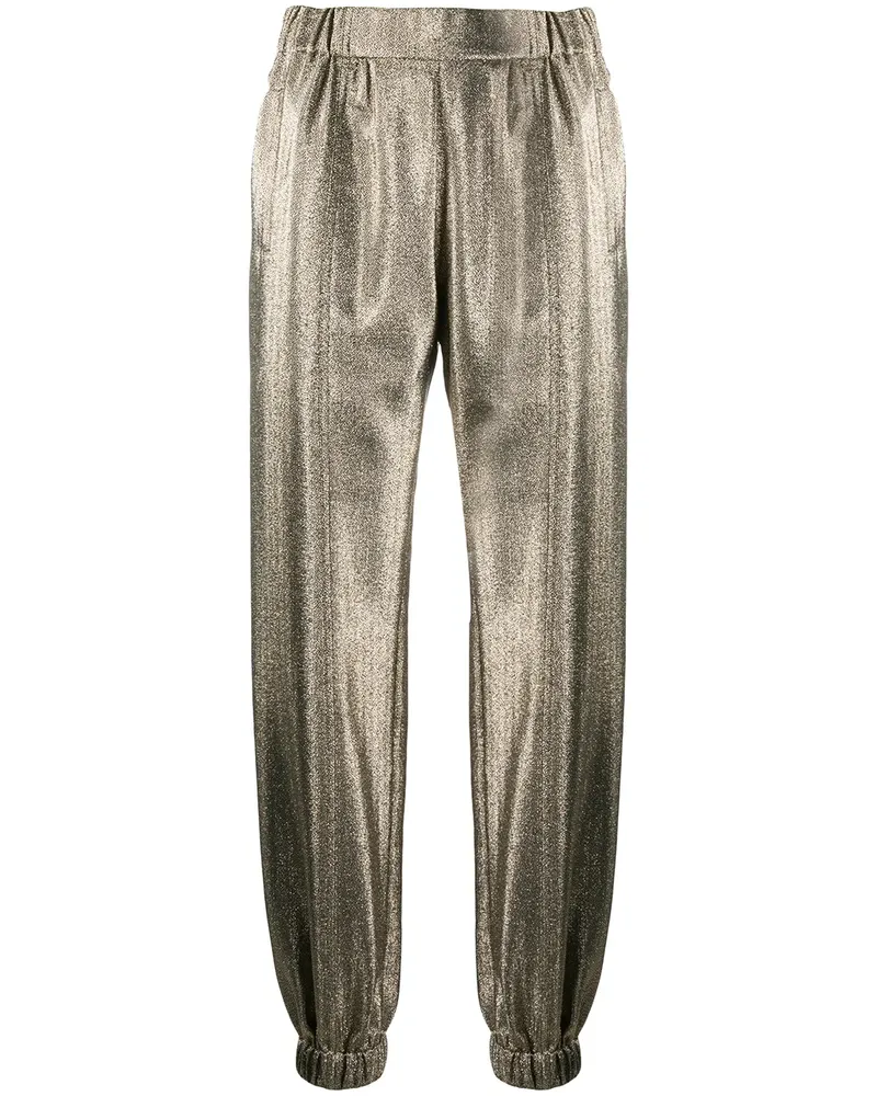Saint Laurent Hose im Metallic-Look - Gold Gold