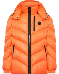 Philipp Plein Gefütterte Jacke mit Logo-Patch Orange