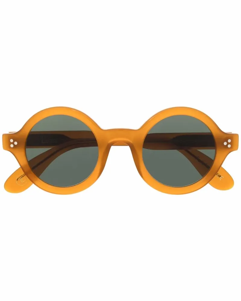 Lesca Sonnenbrille mit rundem Gestell - Braun Braun