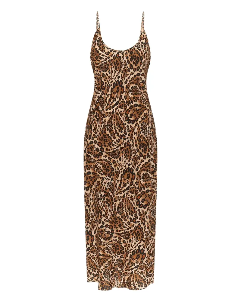 L'Agence Chalia animal-print midi dress - Braun Braun