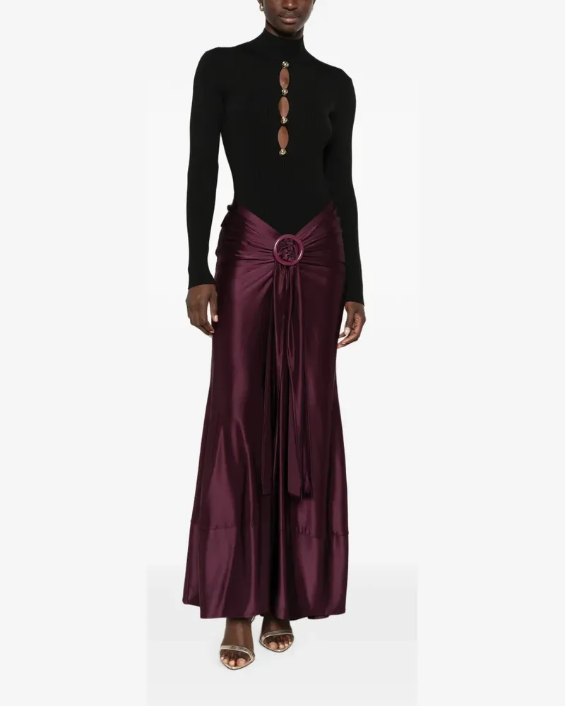 Paco Rabanne ring-detail maxi skirt - Violett Violett