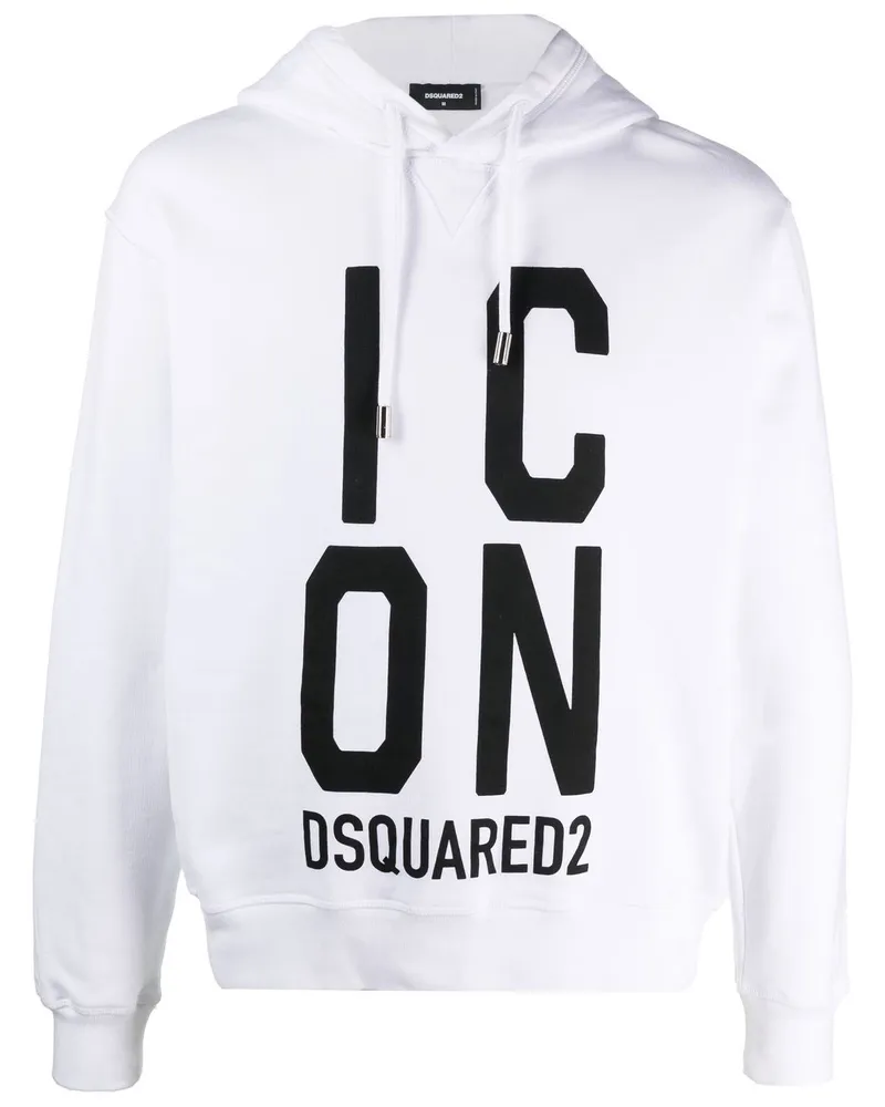 Dsquared2 Hoodie mit "Icon"-Print - Weiß Weiß