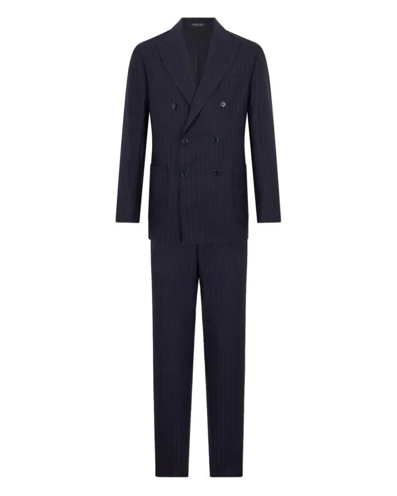 Brooks Brothers Doppelreihiger Anzug mit Streifen - Blau Blau