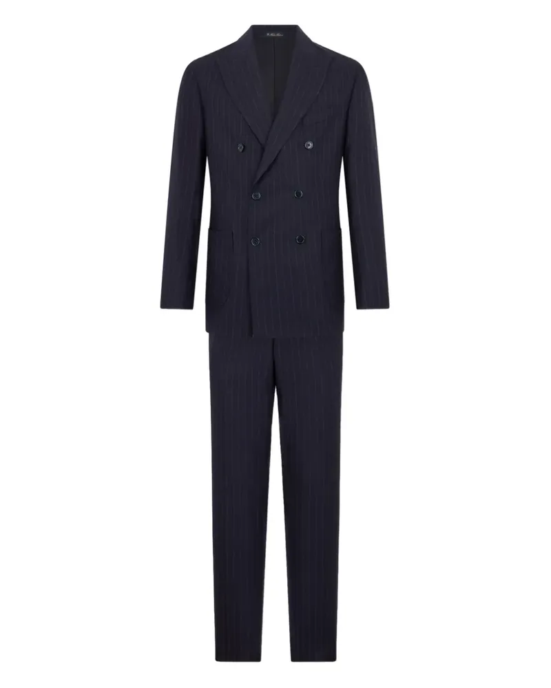 Brooks Brothers chalkstripe-pattern double-breasted wool suit - Blau Blau