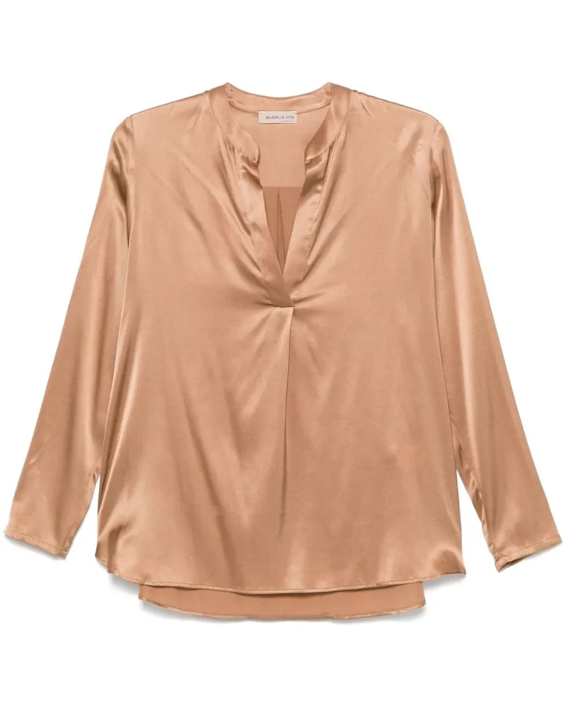 Blanca Klassische Satinbluse - Braun Braun